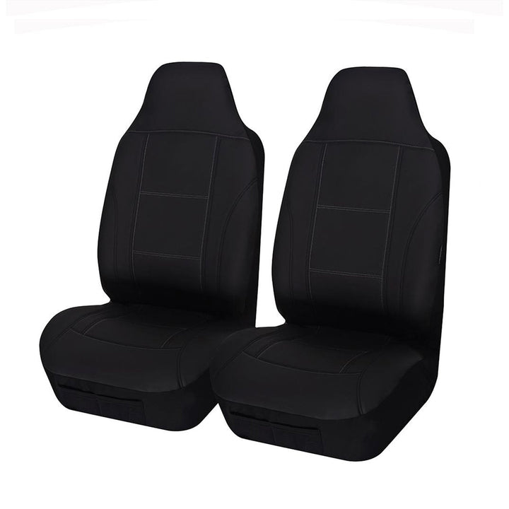 Universal Lavish Front Seat Covers Size 60/25 | Black/White Stitching | Auzzi Store
