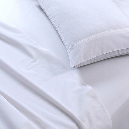 Elan Linen 100% Egyptian Cotton Vintage Washed 500TC White 50cm Deep Mega Queen Bed Sheets Set