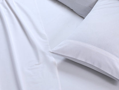 Elan Linen 100% Egyptian Cotton Vintage Washed 500TC White 50cm Deep Mega Queen Bed Sheets Set