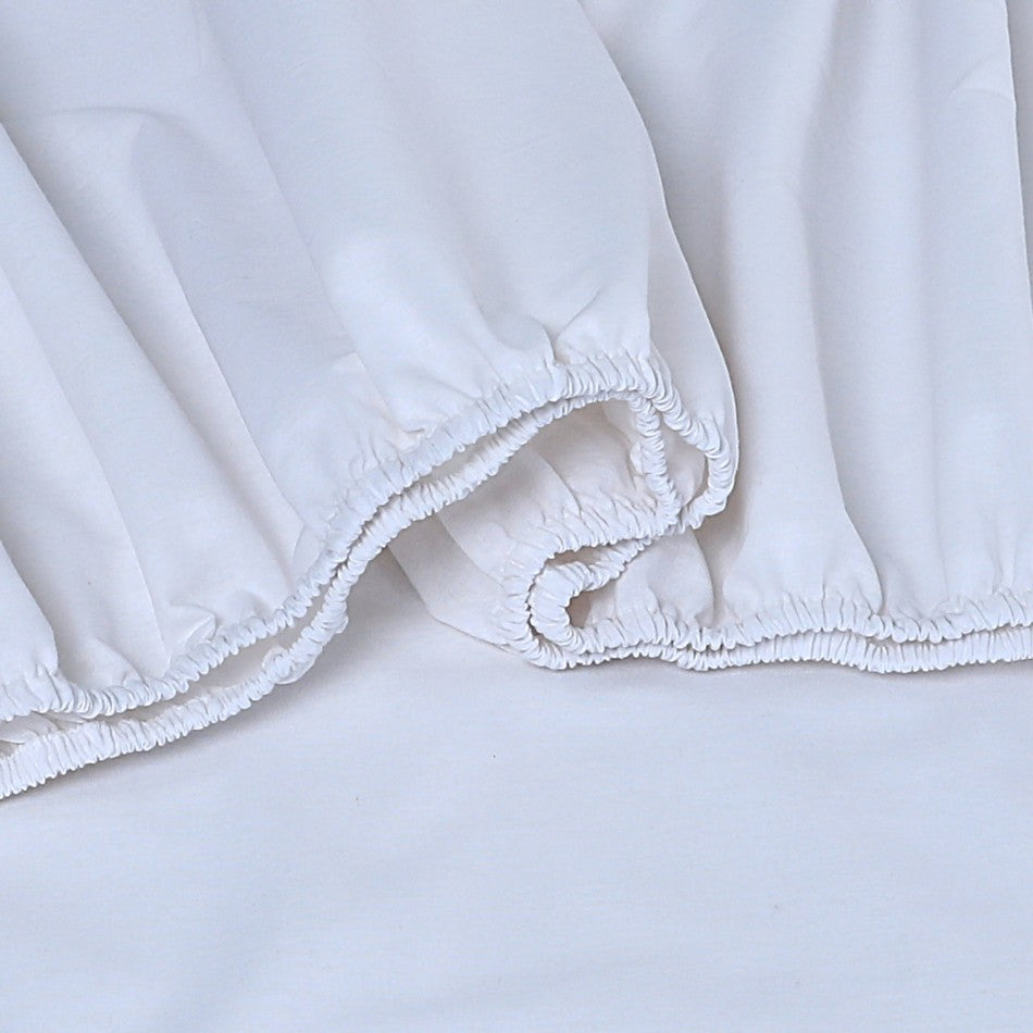 Elan Linen 100% Egyptian Cotton Vintage Washed 500TC White 50cm Deep Mega Queen Bed Sheets Set