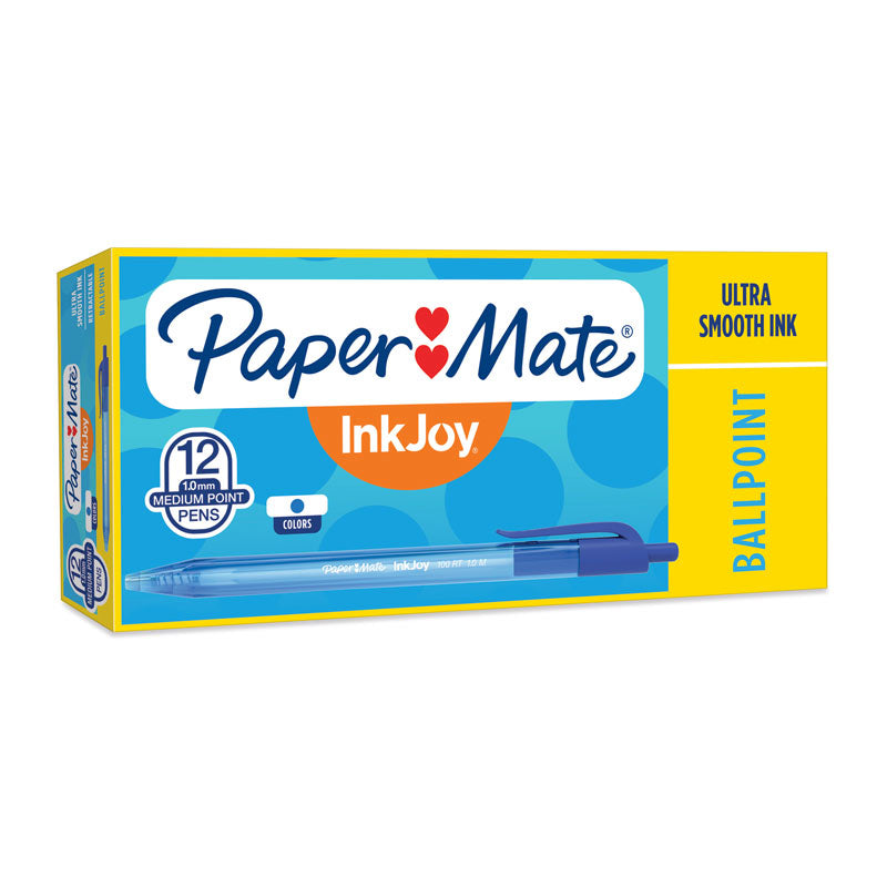 PAPER MATE InkJoy 100RT Ball Pen Blue Box of 12