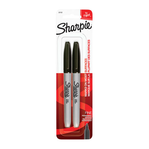 SHARPIE Permanent Marker Fine Point Black Pack 2 Box of 6 - Auzzistore