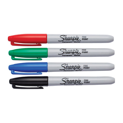 SHARPIE Permanent Marker Fine Point Tip Assorted Pack of 4 Box of 6