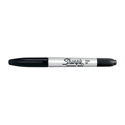 SHARPIE Twin Tip Permanent Marker Black Box of 12