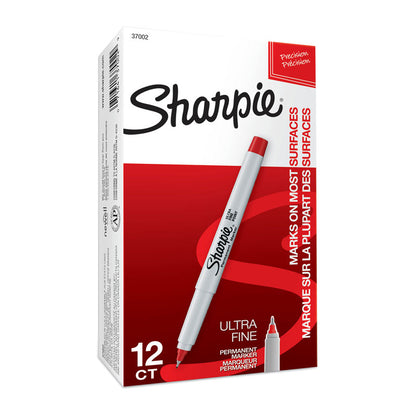 SHARPIE Ultra Fine Point Permanent Marker Red Box of 12