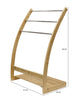 Bamboo Towel Bar Metal Holder Rack 3-Tier Freestanding and Bottom shelf for Bathroom – view 5