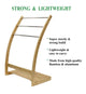 Bamboo Towel Bar Metal Holder Rack 3-Tier Freestanding and Bottom shelf for Bathroom – view 6