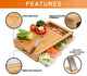 Large Bamboo Cutting Board and 4 Containers with Mobile Holder gift included for Home Kitchen – view 2