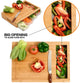 Large Bamboo Cutting Board and 4 Containers with Mobile Holder gift included for Home Kitchen – view 3