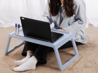 Multifunction Laptop Bed Desk with foldable legs for Home Office (Blue)