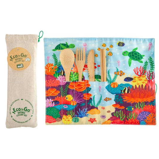 Sea Animals Eco-to-Go Bamboo Cutlery Set - Auzzistore