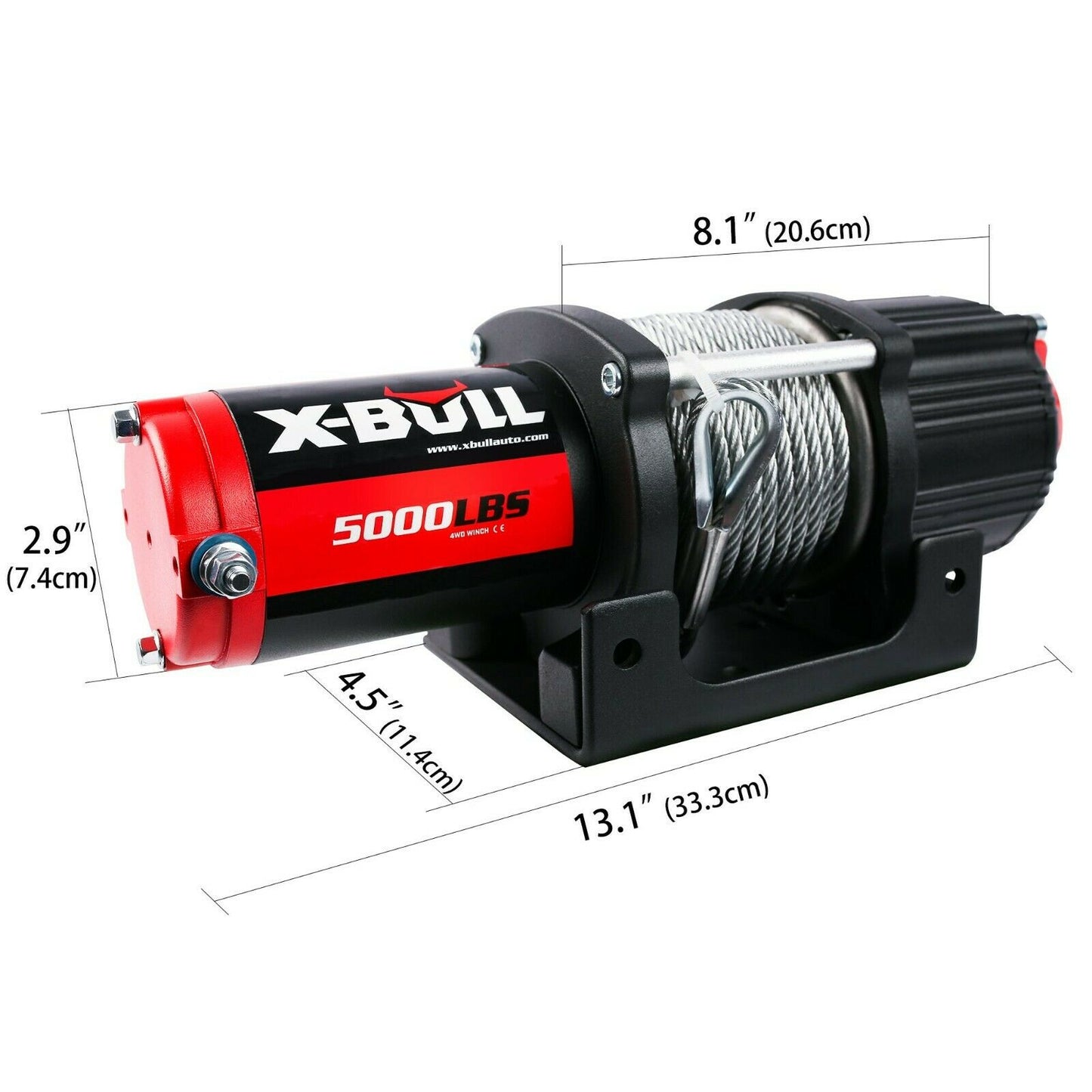 X-BULL Electric Winch 12V 5000LBS Wireless 15.2M Steel Cable ATV UTV 4WD Boat