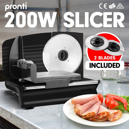 Pronti Electric Meat Slicer- Food Cheese Processor Vegetable Kitchen Deli – view 2 - Auzzistore