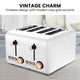 Pronti 4 Slice Toaster Rose Trim Collection - White – view 2