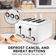 Pronti 4 Slice Toaster Rose Trim Collection - White – view 4