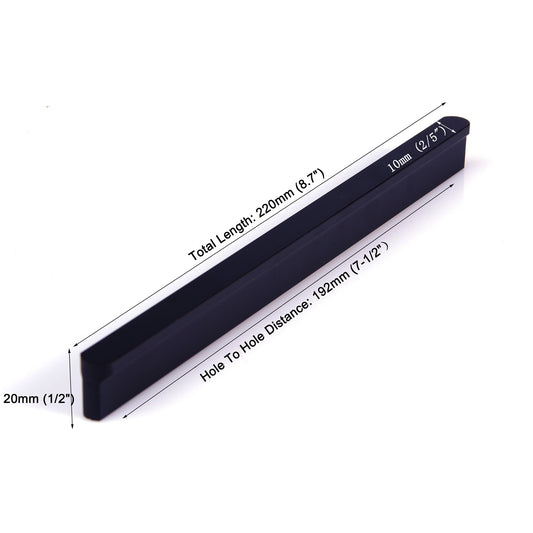 Solid Zinc Furniture Kitchen Bathroom Cabinet Handles Drawer Bar Handle Pull Knob Black 192mm – view 2 - Auzzistore