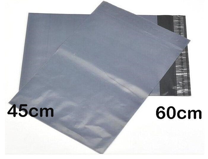 25 Pack - 600x450 mm LARGE GREY PLASTIC MAILING SATCHEL COURIER BAG POLY POSTAGE POST SELF SEAL