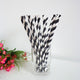 50 Pack Black White Drinking Straws Biodegradable Eco Paper Birthday Party Event Bistro Bar Cafe Take Away – view 2