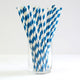 50 Pack Blue White Drinking Straws Biodegradable Eco Paper Birthday Party Event Bistro Bar Cafe Take Away – view 3