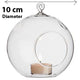 4 x Hanging Clear Glass Ball Tealight Candle Holder  - 10cm Diameter / High - Wedding Globe Decoration Terrarium Succulent Plant Mini Garden Holder Decor Craft Gift – view 2