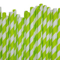 50 Pack Green White Drinking Straws Biodegradable Eco Paper Birthday Party Event Bistro Bar Cafe Take Away