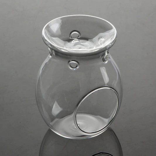Perfume Scented Essential Oil Tealight Candle Burner Glass Lamp for Aromatherapy Spa Room Relax 14cm High - Auzzistore