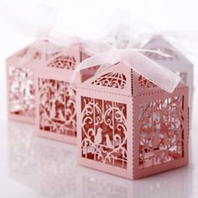 Pink Dove Baby Naming Ceremony Favor Boxes – 10 Pack