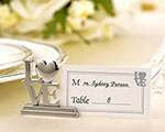 Wedding Name Card Place Stand Silver LOVE Letters - Wedding Anniversary or Engagement Party 10 pack – view 2