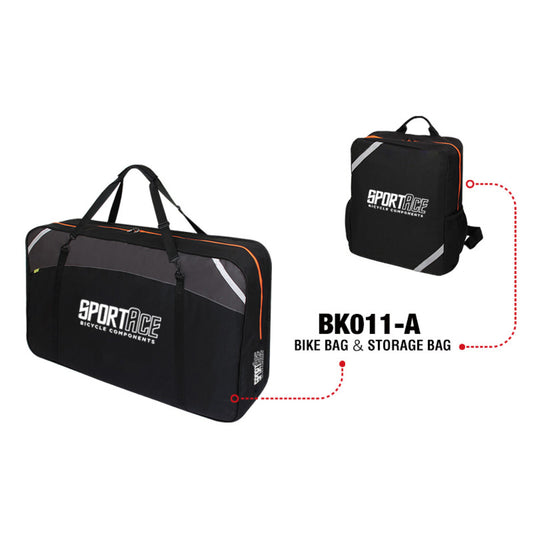 SPORTACE Bike Plane Bag Portable Soft Shell Travel Case Mountain Hybrid BMX Road Bike - 120CM X 75CM BK11- Black – view 2