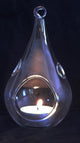 4 Pack of Hanging Clear Glass Tealight Candle Holder Tear Drop Pear Hour Glass Shape - 20cm High Terrarium Plant Mini Garden Holder Decoration Craft Gift – view 3
