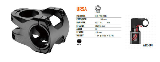 Satori URSA AICR 31.8mm Universal Cable Stem MTB Mountain Bike – view 2