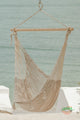 Mayan Legacy Extra Large Outdoor Cotton Mexican Hammock Chair in Cream Colour – view 5