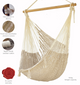 Mayan Legacy Extra Large Outdoor Cotton Mexican Hammock Chair in Cream Colour – view 7