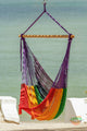 Mayan Legacy Extra Large Outdoor Cotton Mexican Hammock Chair in Rainbow Colour – view 3