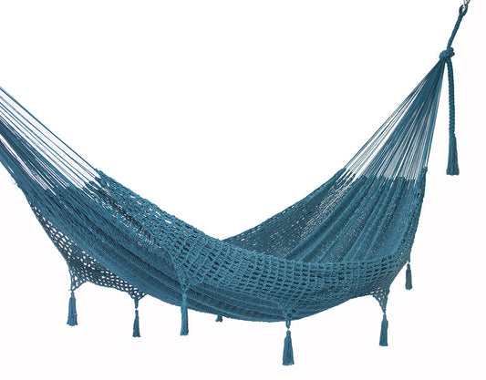 Outdoor undercover cotton Mayan Legacy hammock with hand crocheted tassels Queen Size Bondi – view 2