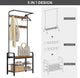 Vintage Coat Rack Shoe Bench, Wood Look Accent Furniture and Metal Frame | Auzzi Store