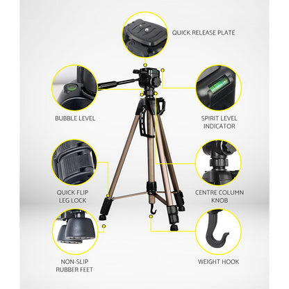 Weifeng 160cm Dual Bubble Level Camera Tripod | Auzzi Store