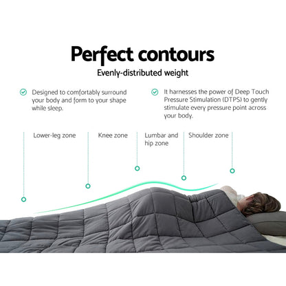 Weighted Blanket Kids 2.3KG Heavy Gravity Blankets Microfibre Cover Comfort Calming Deep Relax Better Sleep Grey | Auzzi Store