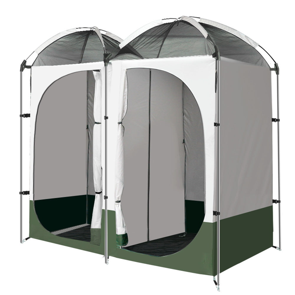 Weisshorn Double Camping Shower Toilet Tent Outdoor Portable Change Room Green | Auzzi Store