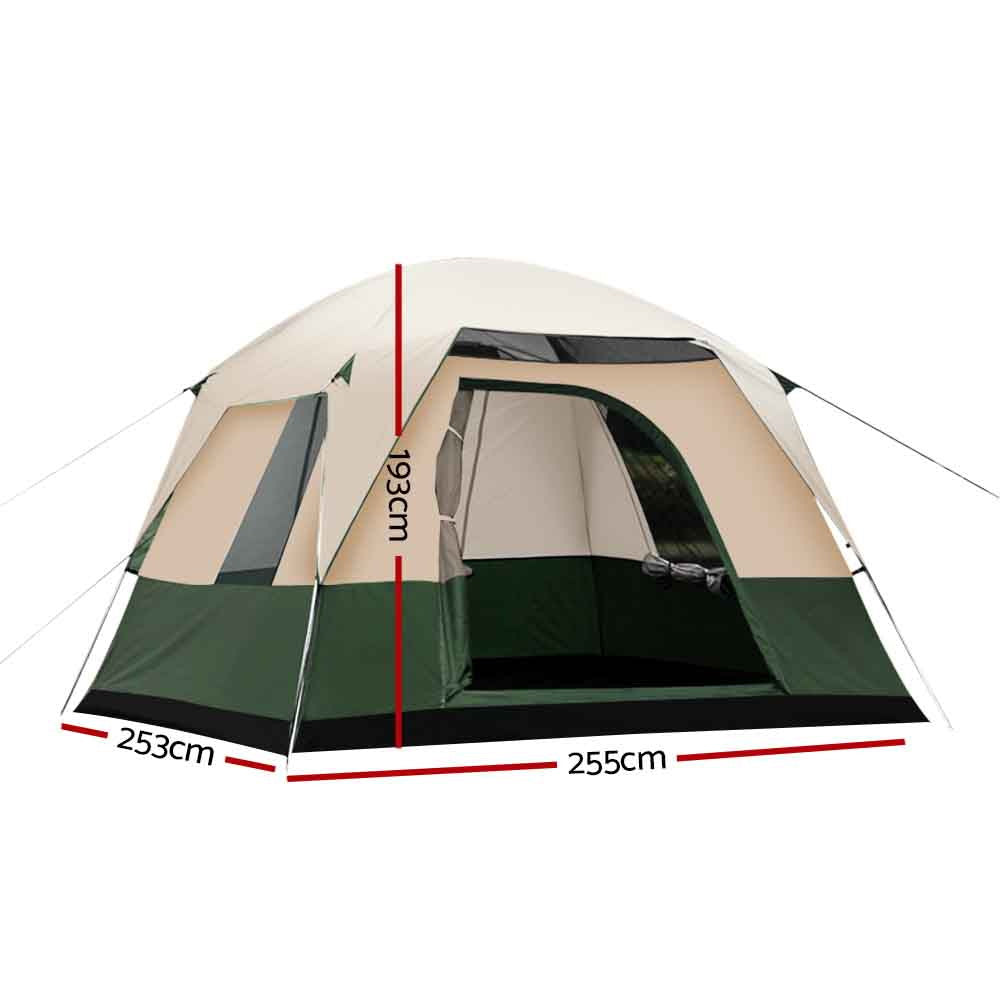 Weisshorn Family Camping Tent 4 Person Hiking Beach Tents Canvas Ripstop Green | Auzzi Store