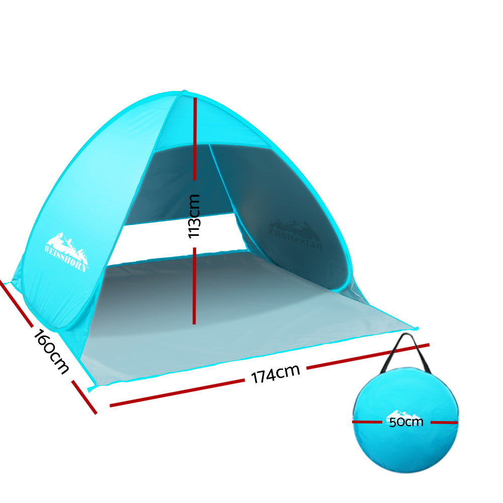 Weisshorn Pop Up Beach Tent Camping Hiking 3 Person Sun Shade Fishing Shelter | Auzzi Store