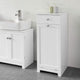 White Bathroom Cabinet with Laundry Basket and Drawer | Auzzi Store
