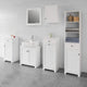 White Bathroom Cabinet with Laundry Basket and Drawer | Auzzi Store