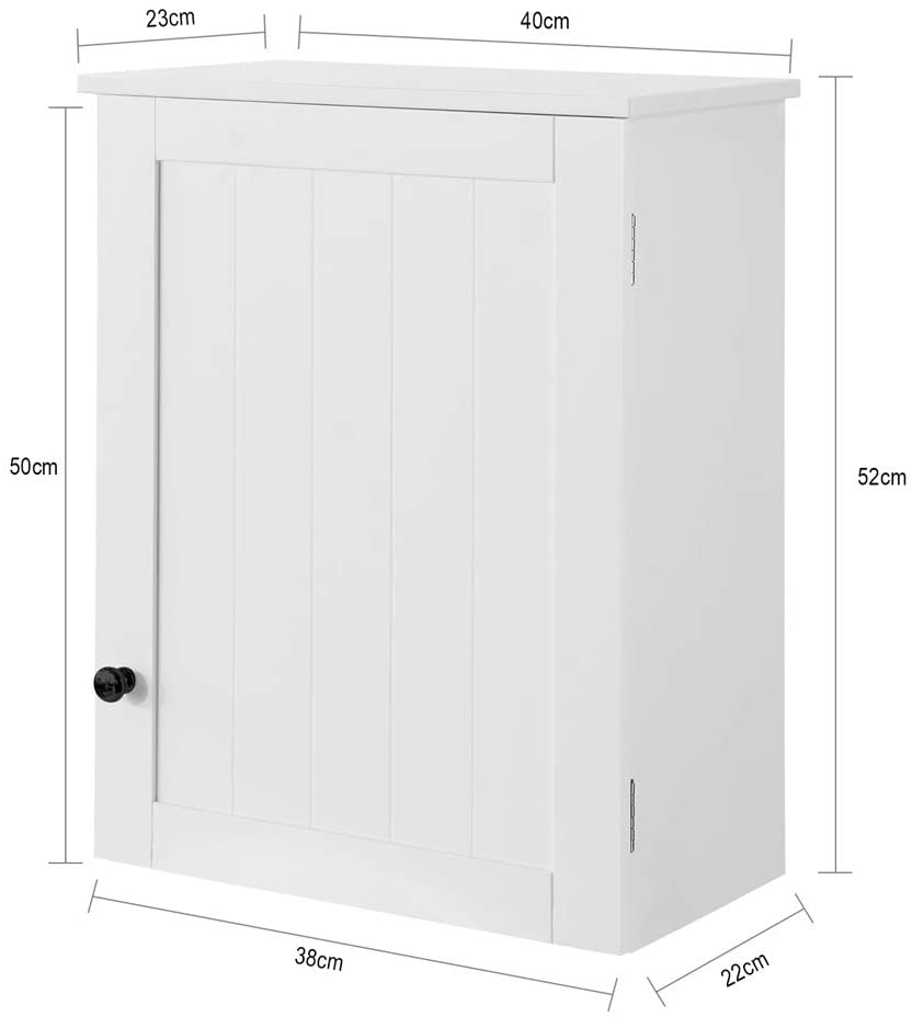 White Wall Cabinet with Door 40x52cm | Auzzi Store