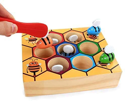 Wooden Bee Toddler Fine Motor Skill Toy - (Montessori Wooden Puzzle Early Learning Preschool Educational Kids) | Auzzi Store