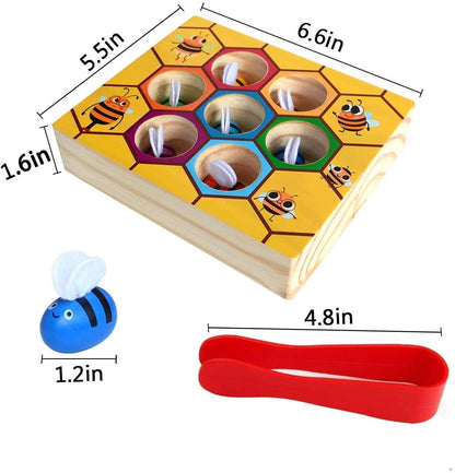 Wooden Bee Toddler Fine Motor Skill Toy - (Montessori Wooden Puzzle Early Learning Preschool Educational Kids) | Auzzi Store