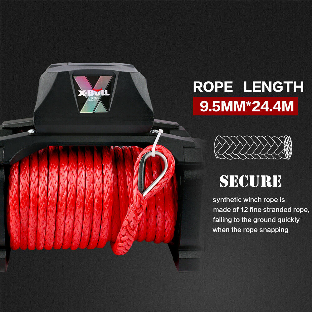 X-BULL Electric Winch 12V Synthetic Rope Wireless 14500LB Remote 4X4 4WD Boat | Auzzi Store