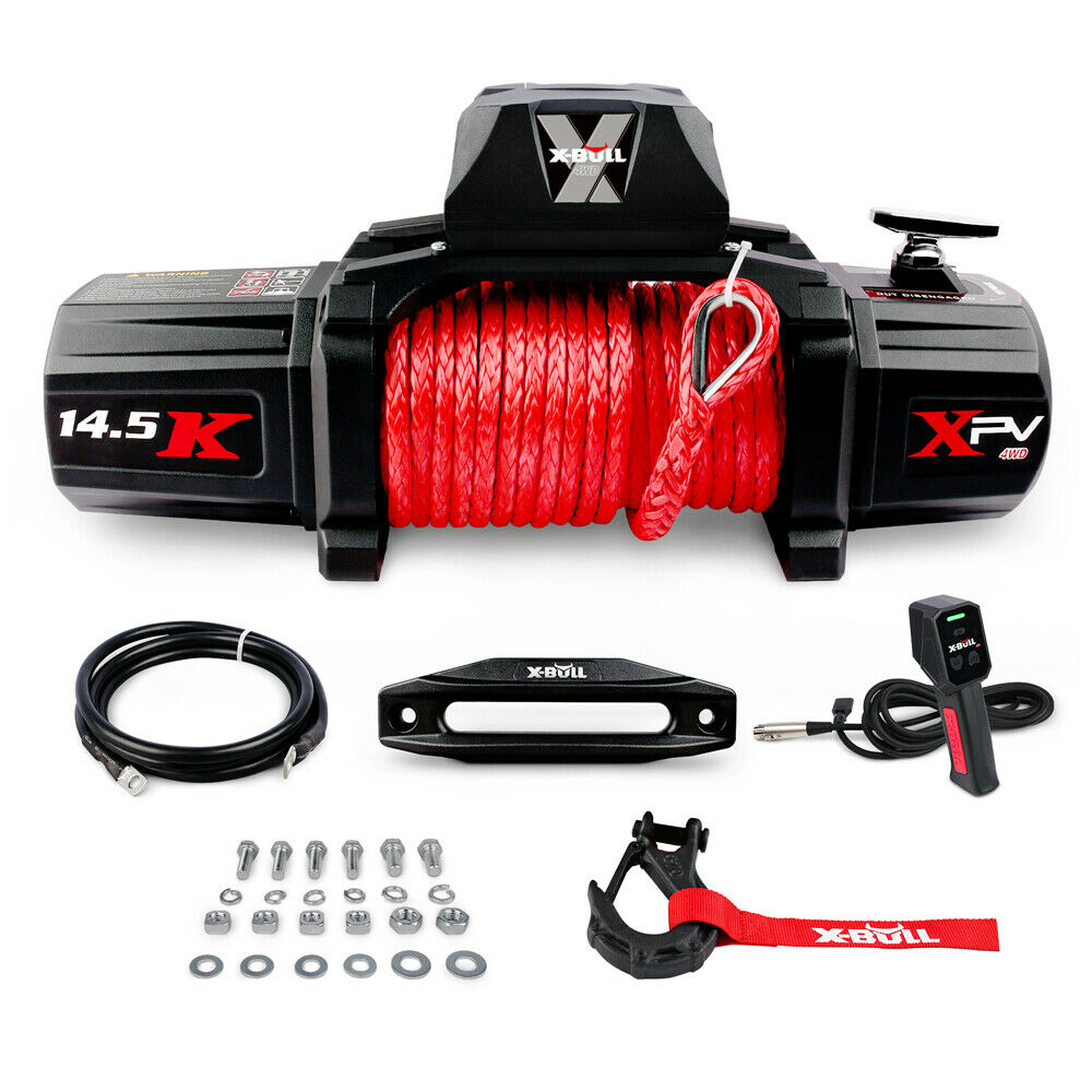 X-BULL Electric Winch 12V Synthetic Rope Wireless 14500LB Remote 4X4 4WD Boat | Auzzi Store