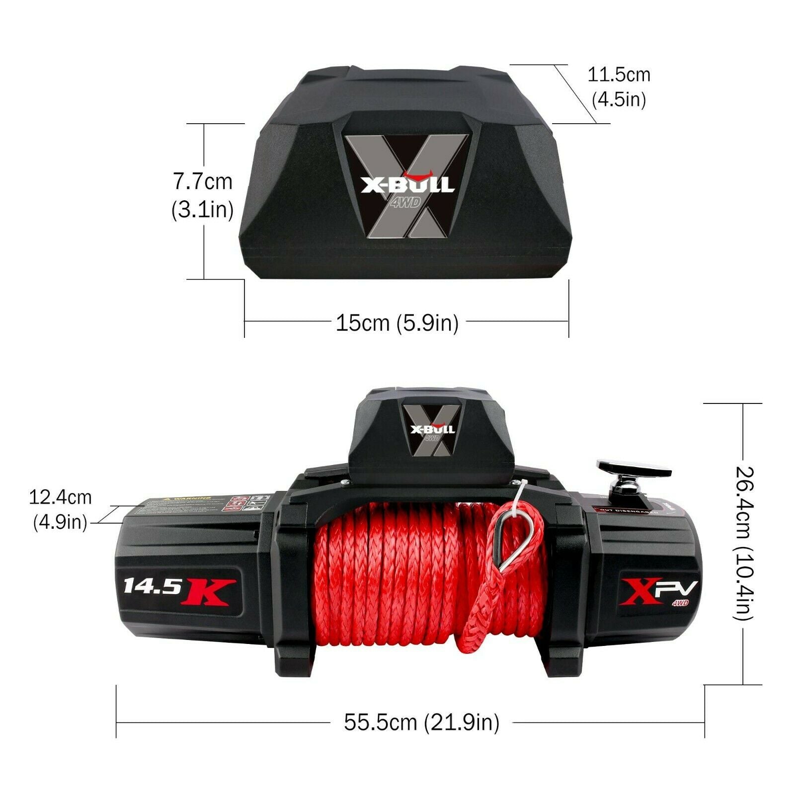 X-BULL Electric Winch 12V Synthetic Rope Wireless 14500LB Remote 4X4 4WD Boat | Auzzi Store