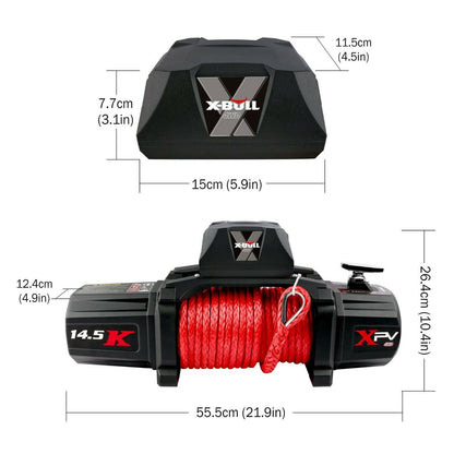 X-BULL Electric Winch 12V Synthetic Rope Wireless 14500LB Remote 4X4 4WD Boat | Auzzi Store